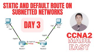 Applying Static and Default Routes to Subnet Networks in CCNA 2 Day 3 [upl. by Aiuhsoj477]