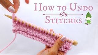 How to Undo Stitches  Beginner Knitting [upl. by Cyrie]