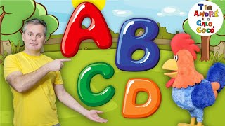 Aprendendo o Alfabeto Infantil  Números  Cores  Animais  ABC  Tio André e o Galo Cocó [upl. by Eimmelc]