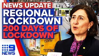 NSW regional lockdown extended Melbourne enters 200th day of lockdown  9 News Australia [upl. by Anawait]