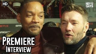 Will Smith Crashes Joel Egerton Interview  Bright Premiere Red Carpet [upl. by Elolcin]