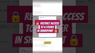 🔒 Restrict Access to a SharePoint Folder in Minutes🔒 [upl. by Loredana]