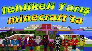 Minecraftta Tehlikeli Yarış Herkes Yarışıyor Örümcek Adam Şimşek McQueen Demir Adam [upl. by Ybot]