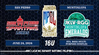 Junior MPBL Season 2  San Pedro Spartans VS Muntinlupa JKLV RGG Emeralds 16U [upl. by Arawaj]