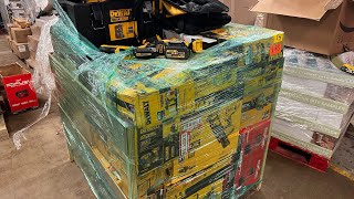 Unboxing a Pallet of Customer Returned DeWalt and Milwaukee Tools [upl. by Teodor]