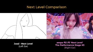 aespa NEXT LEVEL Jossi Side by Side Comparison [upl. by Florinda]