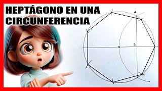 Secretos de Geometría Heptágono Regular en una circunferencia Paso a Paso [upl. by Yrocej]