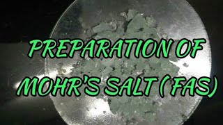 Preparation of Ferrous Ammonium Sulphate Mohrs Salt [upl. by Ulita]