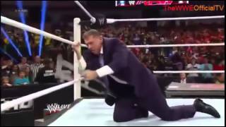 Triple h returns and saves Mrmahon from Brock Lesnar 2 25 13 [upl. by Adnolay]