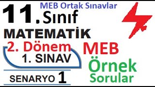 11 Sınıf Matematik 2 Dönem 1 Yazılı Örnek Senaryo Çözümleri  Senaryo 1  MEB örnek sorular 1 [upl. by Gary]