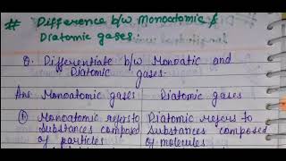 Difference Between Monoatomic amp Diatomic GasesClass 12th [upl. by Karleen626]