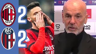 MILANBOLOGNA 22 TRADITI DAI RIGORI DI GIROUD E THEO PIOLI AVREMMO AVUTO UNALTRA CLASSIFICA [upl. by Egerton429]