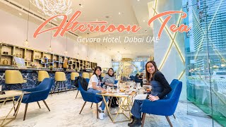 Gevora Hotel Afternoon Tea  Dubai Walking Tour  4K 60fps [upl. by Birdie]