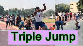 Under 20 Age Group Triple Jump Haryana State Athlete Meet At Karnal Stadium [upl. by Neelsaj]