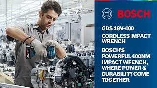 Bosch GDS 18V400 Heavy Duty Cordless Impact Wrench with Brushless Motor [upl. by Nanerb]