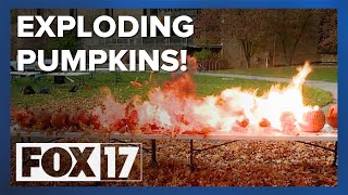 Calvin University students celebrate Halloween with explosive tradition [upl. by Adahs57]