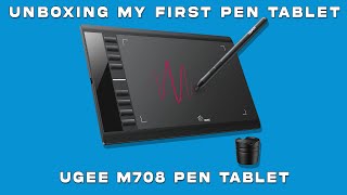 Unboxing my First Drawing Tablet  UGEE M708 Pen Tablet 🇳🇵🇳🇵 [upl. by Nazus]