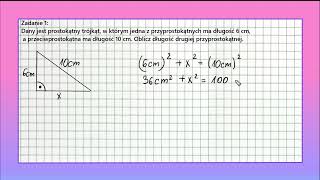 TWIERDZENIE PITAGORASA jak obliczyć boki trójkąta 1 zadania dla klasy VII i VIII [upl. by Naima]