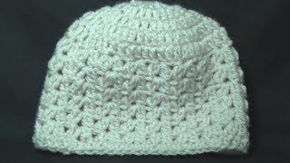 Cluster V Stitch Hat Crochet Tutorial [upl. by Westbrook]