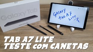 GALAXY TAB A7 LITE TESTE com S PEN e CANETA CAPACITIVA [upl. by Ahsaret277]