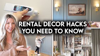 9 RENTER FRIENDLY DECORATING HACKS  DIY REMOVABLE UPGRADES [upl. by Eigla]