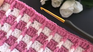 Amazing model ✅ very easy crochet embossed baby blanket model  easy crochet knitting [upl. by Nalla646]