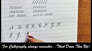 Calligraphy Alphabets  Pencil Calligraphy for Beginners  Uppercase Alphabets  Capital Letters [upl. by Aronek800]