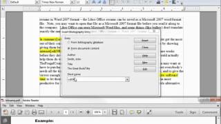 LibreOfficeWriter 40 Adding a Bibliography [upl. by Freberg379]