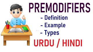 What are Premodifiers Types of Premodifiers Urdu  Hindi [upl. by Pallaton]