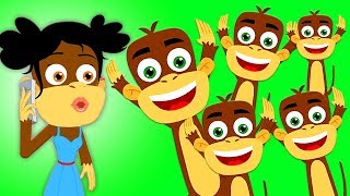 öt kis majmok  rím gyerekeknek  Five Little Monkeys  Kids Tv Hungary  Gyerek Dalok Magyarul [upl. by Ecirad308]