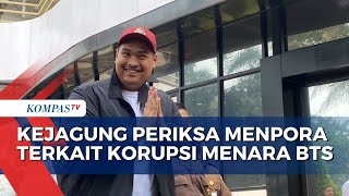 Diperiksa Terkait Korupsi Menara BTS Kemenkominfo Menpora Dicecar 24 Pertanyaan [upl. by Aicirtal]