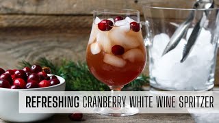 Cranberry Wine Spritzer 2 ingredient easy refreshing cocktail [upl. by Engedi639]