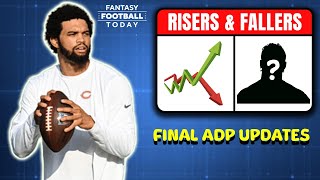 Average Draft Position ADP Risers amp Fallers  Bold Predictions  2024 Fantasy Football Advice [upl. by Esekram756]