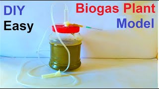 biogas plant working model making  science project  howtofunda  source of energy [upl. by Reemas465]