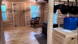 Log cabin built in the Northbuilding an outhouse at the Off grid cabinwe have snowwoodwork [upl. by Lezley392]