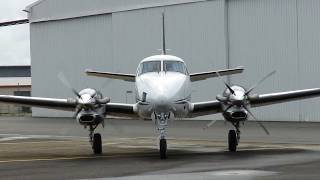 Beechcraft King Air C90 GTX Close start up and engine checks run ups [upl. by Welcy]