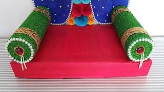 224 How to make Pillow for Ganpati Bappa  Ganpati Decoration Idea  Bolster Pillow [upl. by Anaitsirc855]