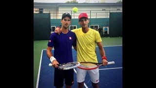 Novak Djokovic teams up with brother Marko Djokovic to play Doha doubles [upl. by Hutchins927]