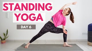 10 min STANDING MORNING YOGA STRETCH  Yoga without mat  30 Day Morning Yoga Challenge  DAY 6 [upl. by Elorac]