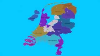 Topografie Provincies van Nederland en Hoofdsteden [upl. by Odnumyar]