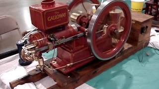 5 HP Galloway 13 scale model Hit amp Miss Gas Engine Built by Bruce Moyer [upl. by Chitkara195]