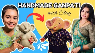 Making Cutest Ganpati with Clay 😱 Full Video crafteraditi ganeshchaturthi clayart diy ganpati [upl. by Anihsit710]