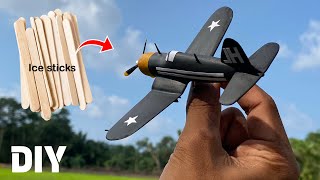 make an FU4 Corsair airplane model using just ice sticks [upl. by Pall253]