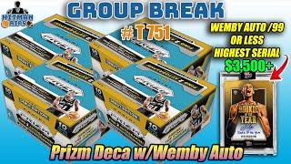 TUESDAY NIGHT BREAKS GUARANTEED WEMBY AUTO WORTH 3500 PRIZM DECA NATIONAL TREASURES amp MORE [upl. by Naujyt64]