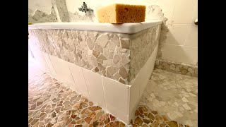 Badewanne mit Mosaik verkleiden  Anleitung Wandmosaik verfugen [upl. by Yanrahs83]