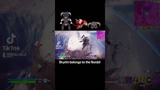 skyrim dovahkiin wins in fortnite zerobuilds victoryroyale 😱🐉🏔 [upl. by Marmawke96]