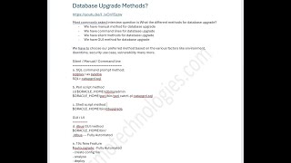 Database Upgrade Methods [upl. by Viens]