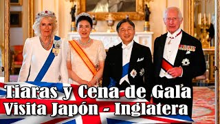 Tiaras en la Cena de Gala de los Reyes de Inglaterra y los Emperadores de Japón [upl. by Taddeo435]