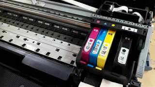 HP officejet 7500A wide format  powerup and fix gear system manually [upl. by Blackmun]