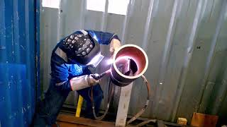 Qualify welder 6G GTAW FCAW Test thợ hàn 6G lót TIG phủ CO2 Job at Vũng Tàu [upl. by Lanita]